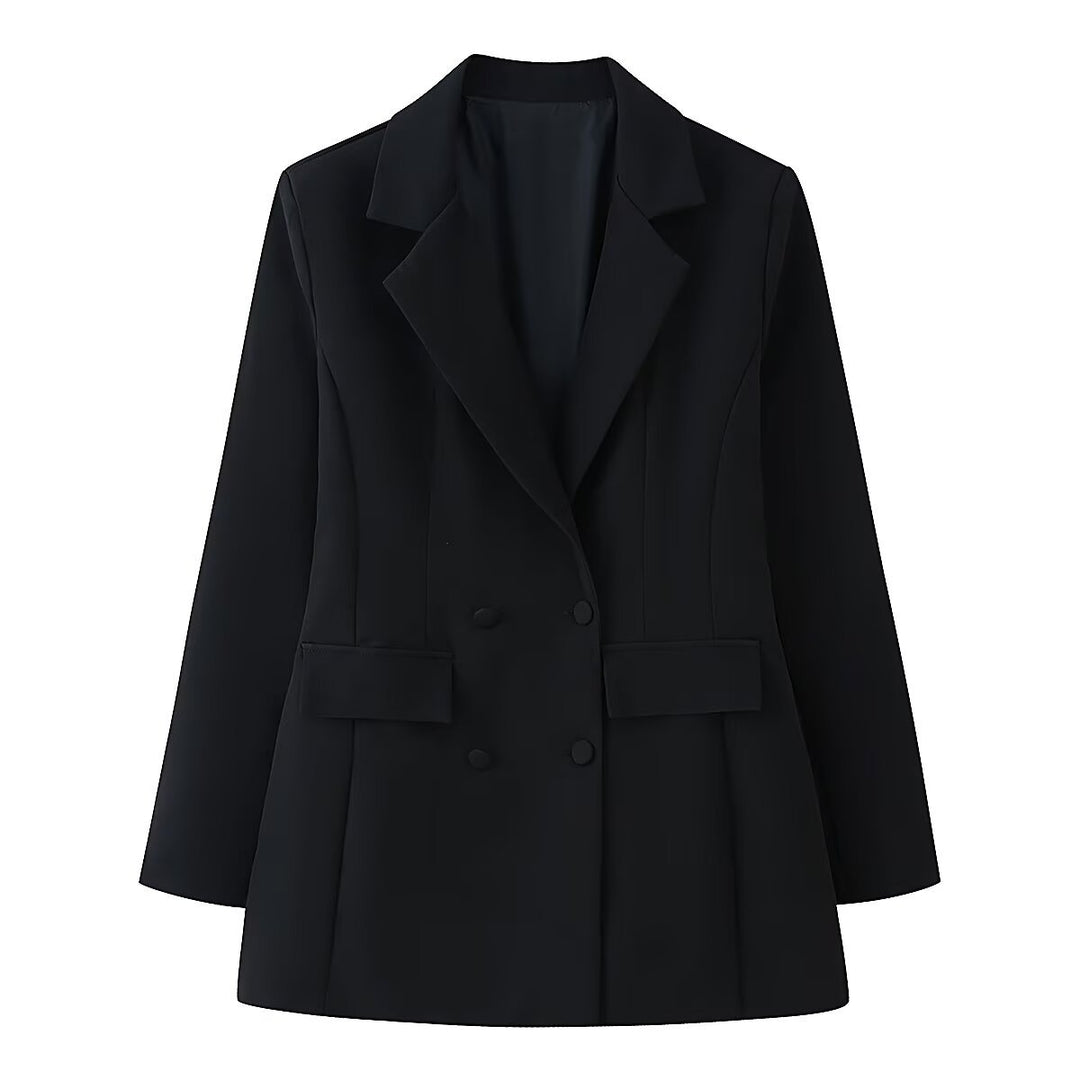 Damen taillierter Doppelreiher-Blazer mit Pattentaschen und Wiener Nähten Echo Archiv