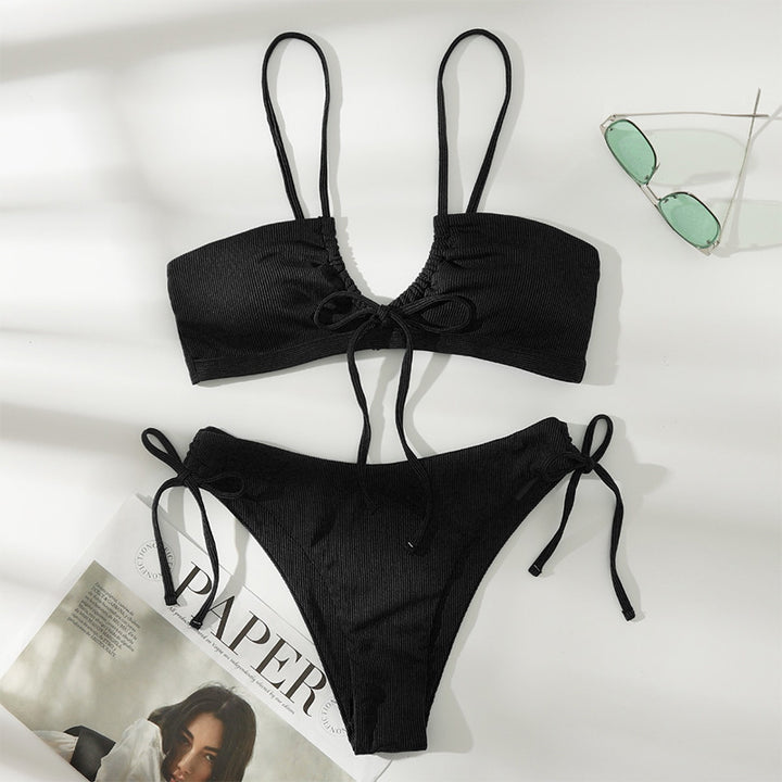 Damen Bikini-Set mit bindbarem Oberteil und hohem Beinausschnitt Echo Archiv