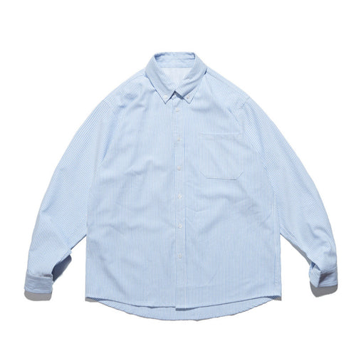 Unisex Oversize-Hemd mit feinem Nadelstreifen, Button-Down-Kragen und Brusttasche Echo Archiv