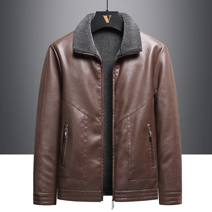 Herren Elegante Kunstlederjacke mit Teddyfutter Echo Archiv
