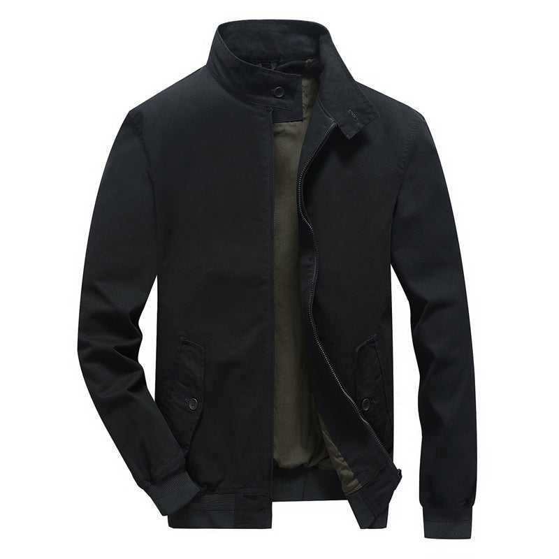 Herren Urbanes Canvas-Blouson mit hochschließendem Stehkragen und verdeckter Zip-Front Echo Archiv
