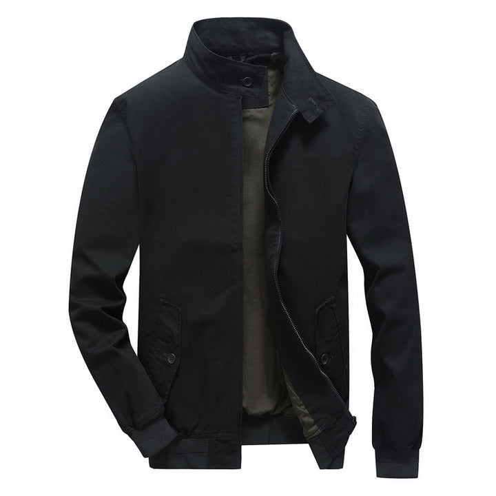 Herren Urbanes Canvas-Blouson mit hochschließendem Stehkragen und verdeckter Zip-Front Echo Archiv