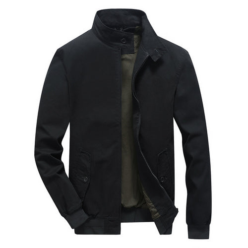 Herren Urbanes Canvas-Blouson mit hochschließendem Stehkragen und verdeckter Zip-Front Echo Archiv
