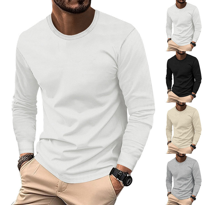 Herren modisches Langarmshirt mit strukturierter Oberfläche Echoarchiv