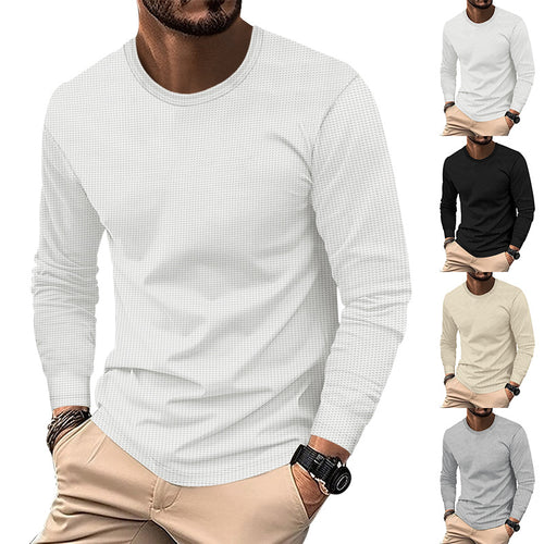 Herren modisches Langarmshirt mit strukturierter Oberfläche Echoarchiv