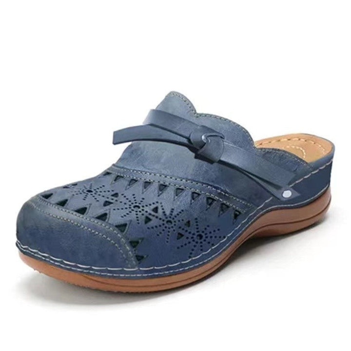 Damen Komfortable Clogs mit Filigranem Durchbruchdesign und Elegantem Riemen Echoarchiv