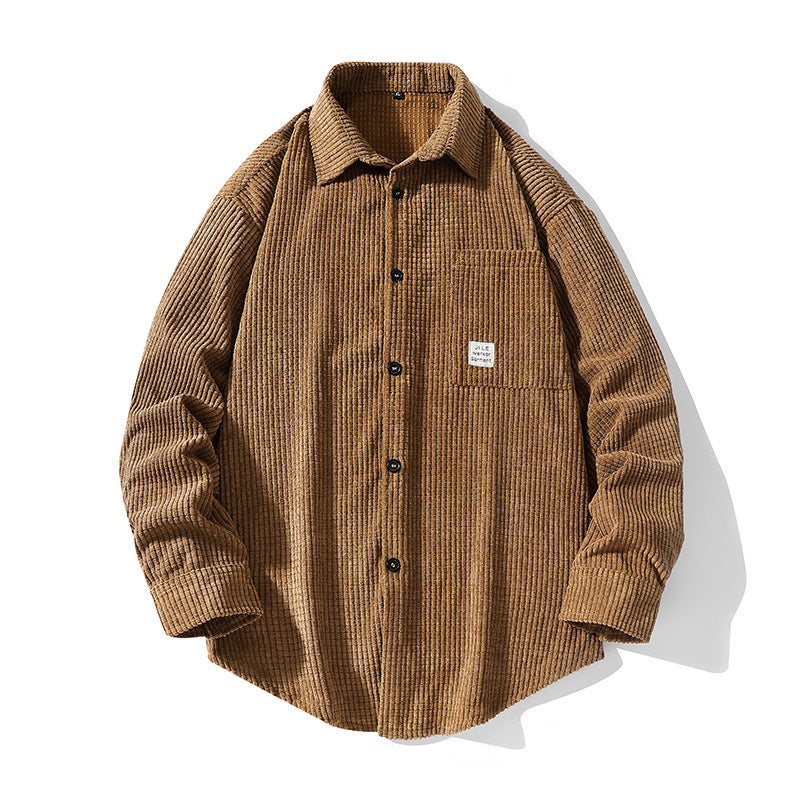 Herren gemütliche Hemdjacke aus strukturiertem Material Echoarchiv