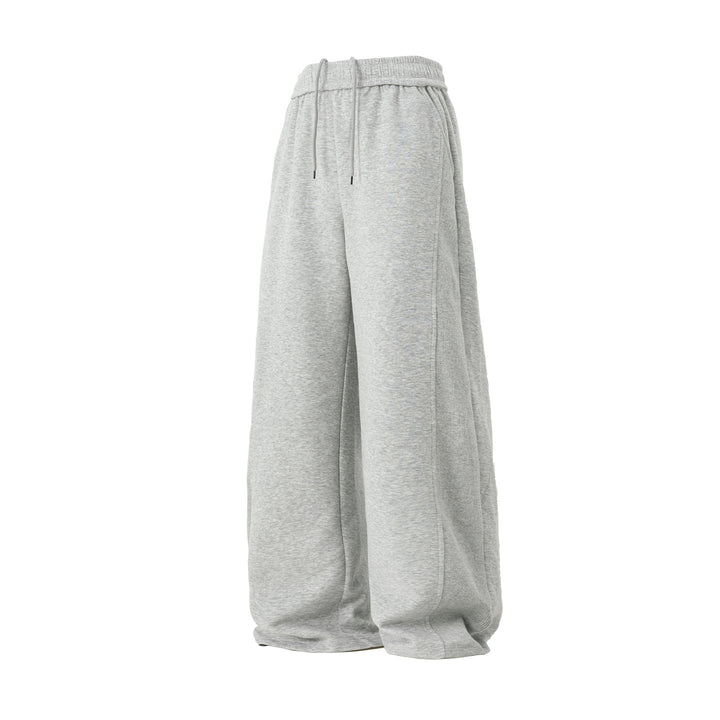 Damen Extraweite Sweatpalazzo-Hose aus French-Terry mit Tunnelzug und Seitenrippe Echo Archiv