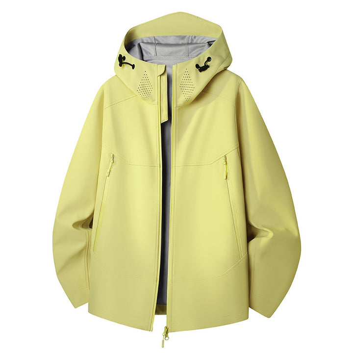 Damen Wasserdichte Softshell-Outdoorjacke mit minimalistischer Silhouette und Belüftungsperforation am Kragen Echo Archiv