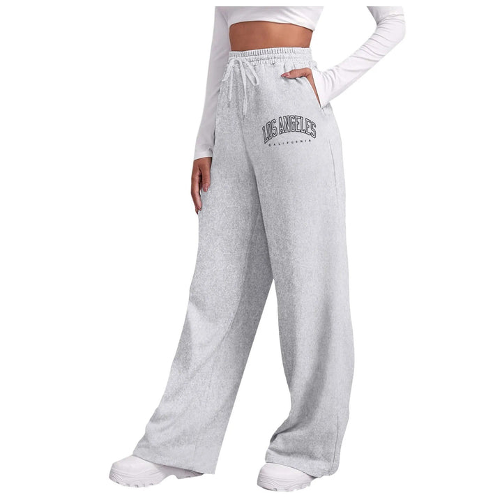 Damen nan weite High-Waist Lounge-Hose mit elastischem Bund und Eingrifftaschen Echo Archiv