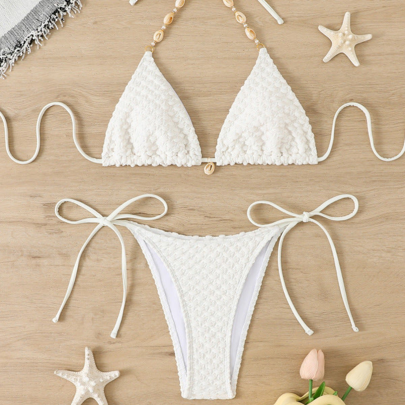 Damen Triangel-Bikini mit strukturierten Details und verspielter Verzierungen Echo Archiv