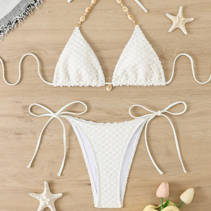 Damen Triangel-Bikini mit strukturierten Details und verspielter Verzierungen Echo Archiv