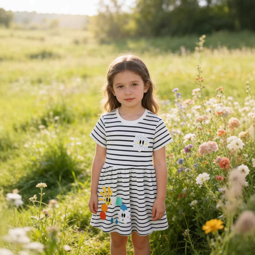 Mädchen Freizeitkleid mit niedlichen tierischen Applikationen Echo Archiv