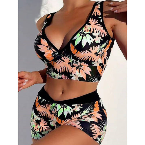 Damen Sport-Bikini-Set mit hoch geschnittenem Oberteil und bequemem Shorts Echo Archiv