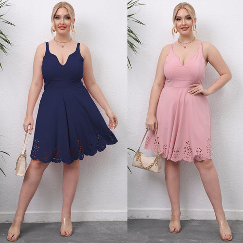 Damen A-Linien Kleid mit floralem Lochmuster Echo Archiv