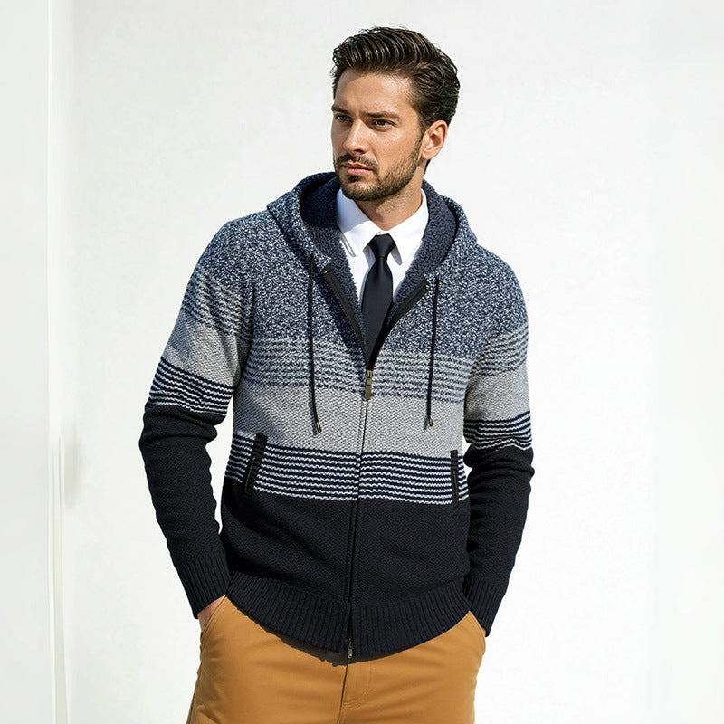 Herren modische Hoodie-Jacke mit strukturiertem Design und praktischen Taschen Echoarchiv