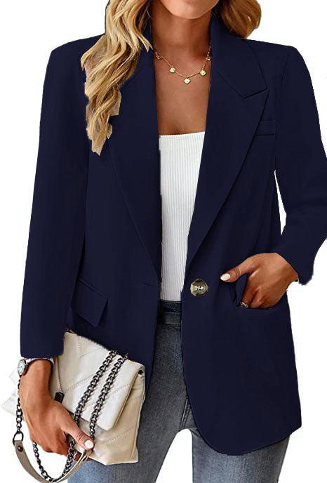 Damen nan taillierter Blazer mit Ein-Knopf-Verschluss Reverskragen und Pattentaschen Echo Archiv