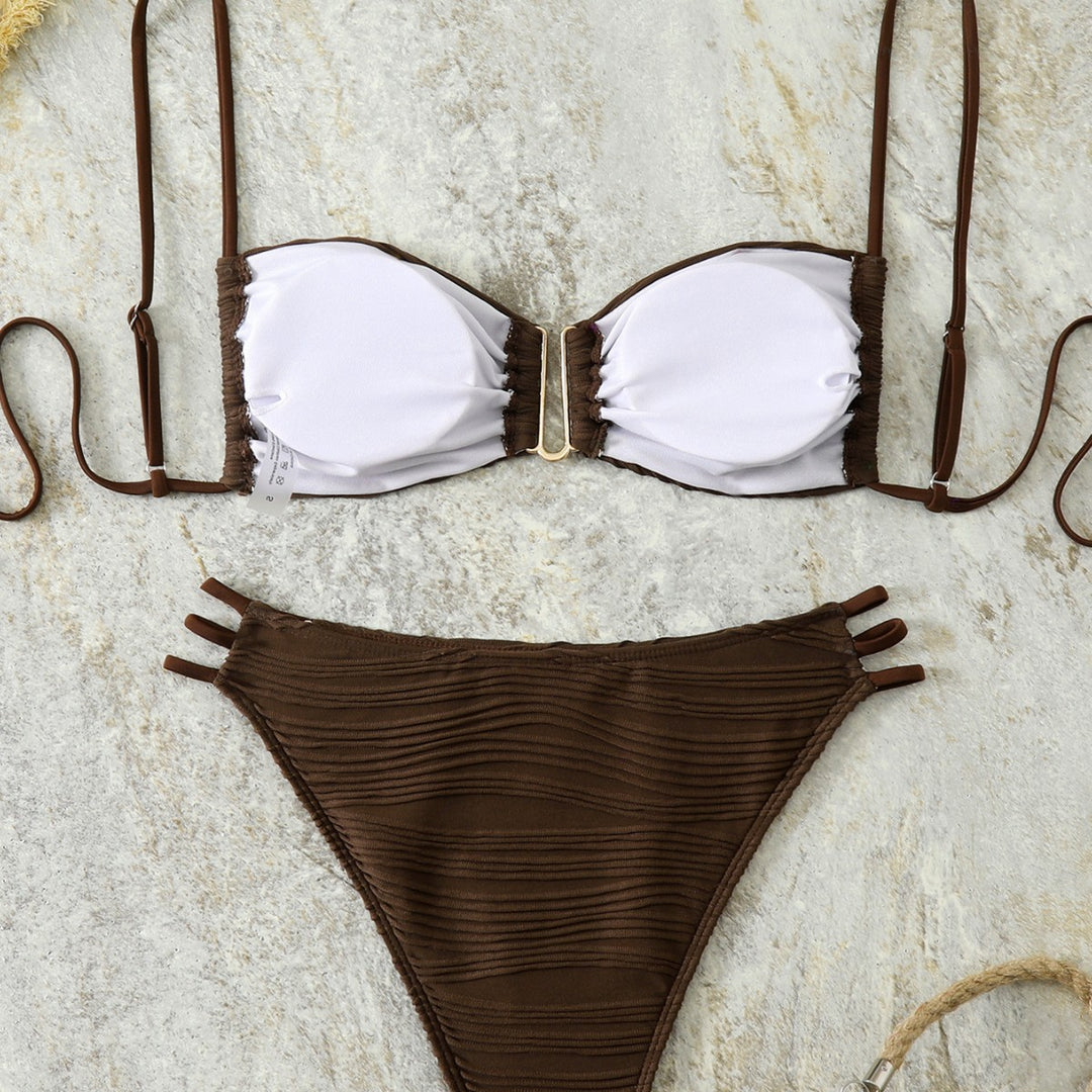 Damen Balkon-Bikini mit raffiniertem Rüschendesign und eleganten Trägern Echo Archiv