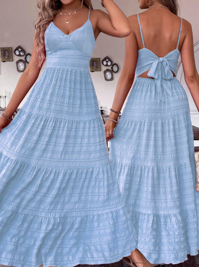 Damen Maxikleid mit schwingendem Rock und zarten Spaghettiträgern Echo Archiv