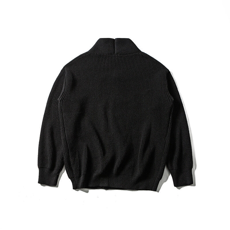 Unisex Oversize‑Strickcardigan mit Schalkragen, Strukturmix und Knopfleiste Echo Archiv