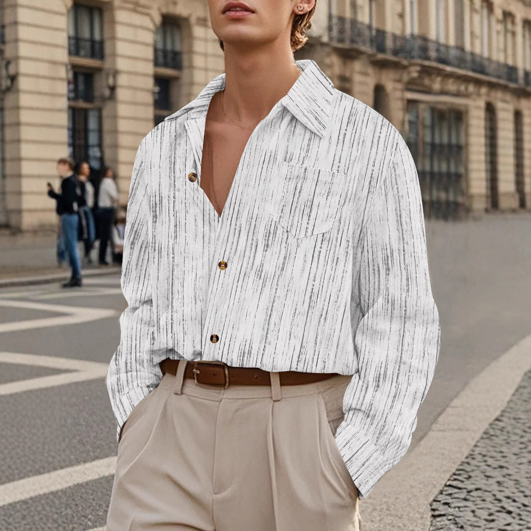 Herren Elegantes Langarmhemd mit raffinierten Strukturdetails Echoarchiv