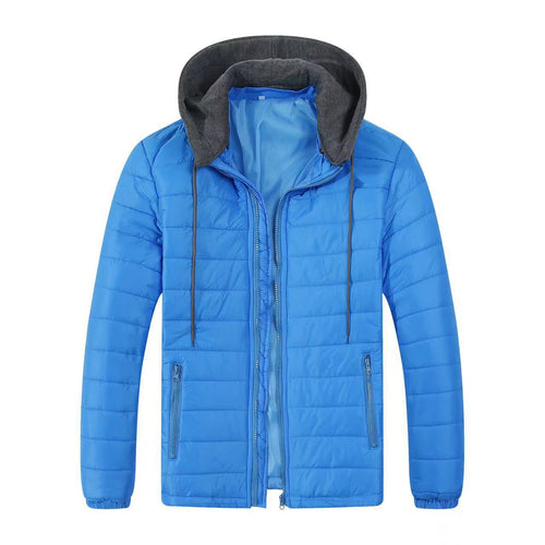 Herren gesteppte Übergangsjacke mit verstellbarem Kapuzenkragen und isolierender Füllung Echoarchiv