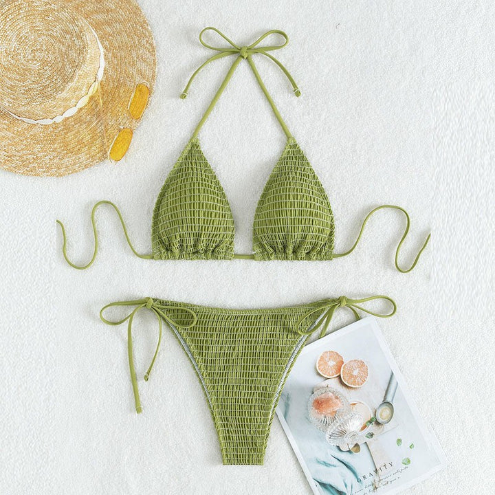 Damen Triangel-Bikini mit feinen Raffung und seitlichen Bindebändern Echo Archiv