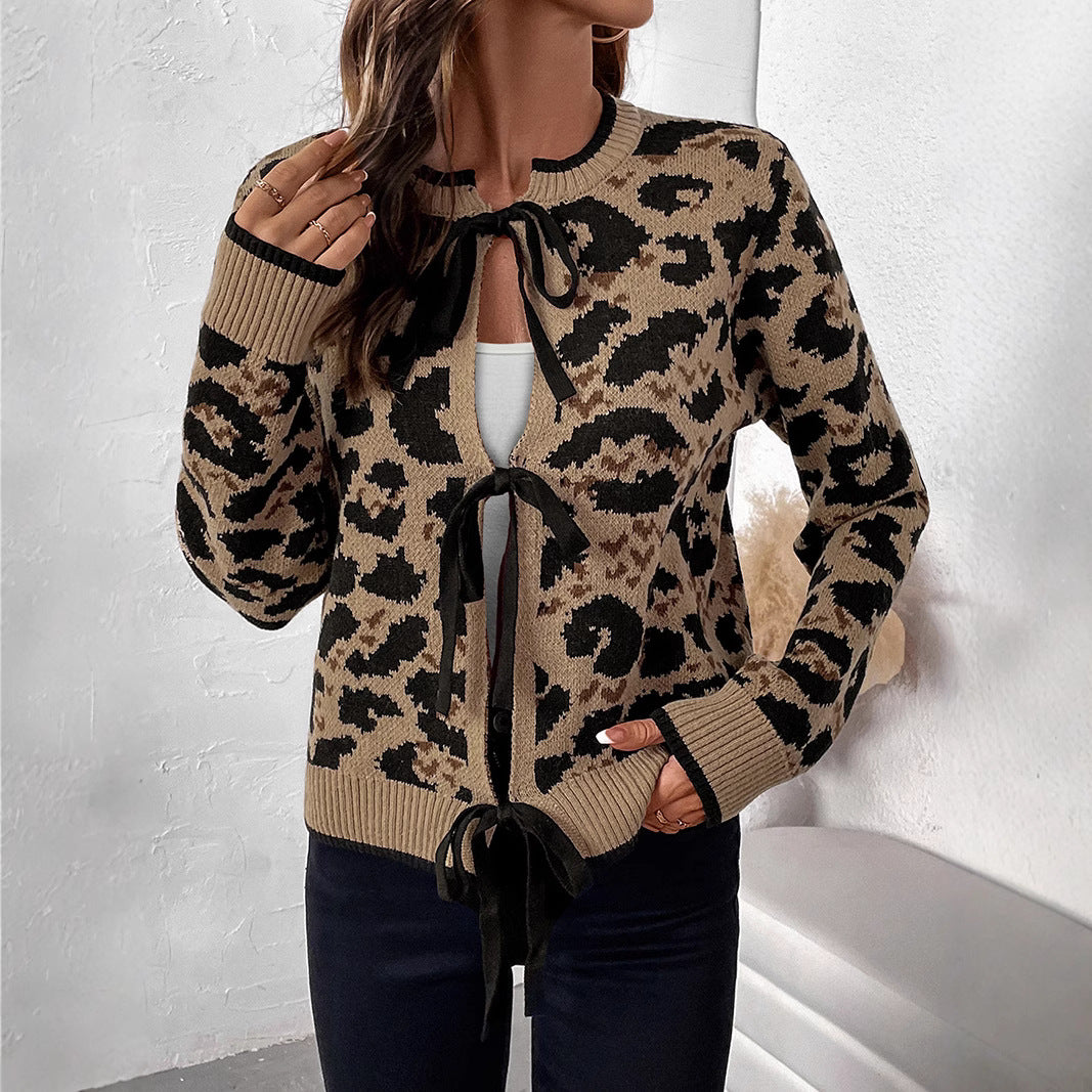 Damen Lässiger Cardigan mit Leo-Muster Echo Archiv