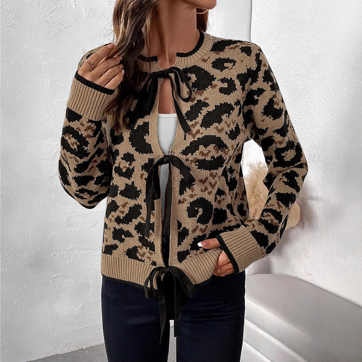 Damen Lässiger Cardigan mit Leo-Muster Echo Archiv