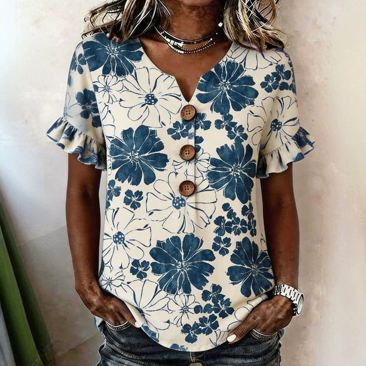 Damen Bluse mit Rüschendetails und Knopfverschluss Echo Archiv