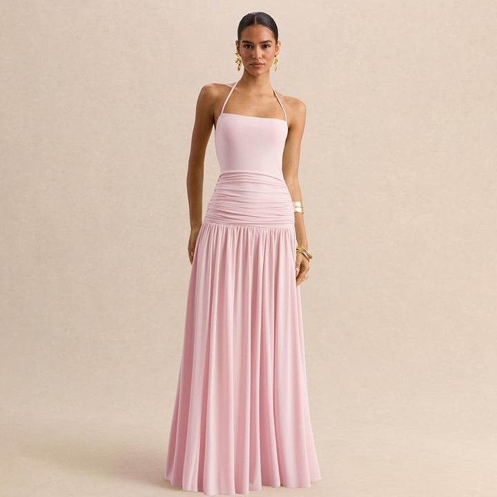 Damen Maxikleid mit Raffungen und schulterfreiem Design Echo Archiv