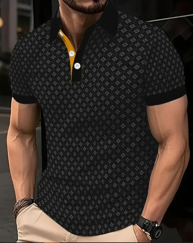 Herren modisches Poloshirt mit strukturiertem Design und kontrastierenden Details Echoarchiv