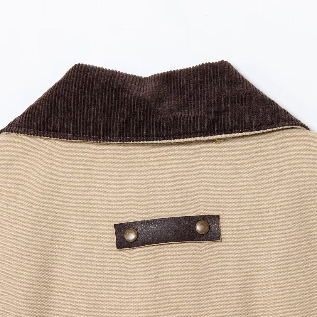 Damen Cropped-Workjacke mit Cordkragen, aufgesetzten Taschen und Tunnelzug Echoarchiv