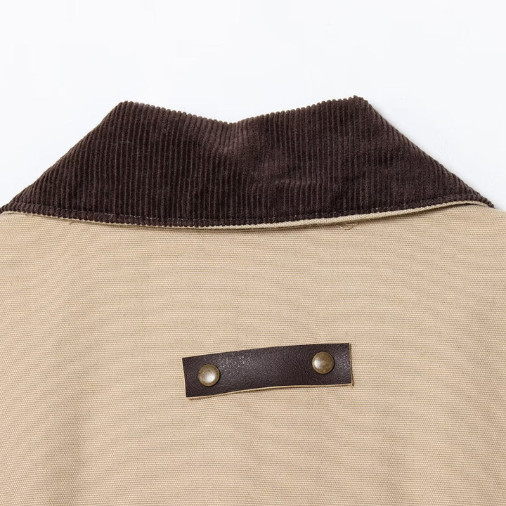 Damen Cropped-Workjacke mit Cordkragen, aufgesetzten Taschen und Tunnelzug Echoarchiv
