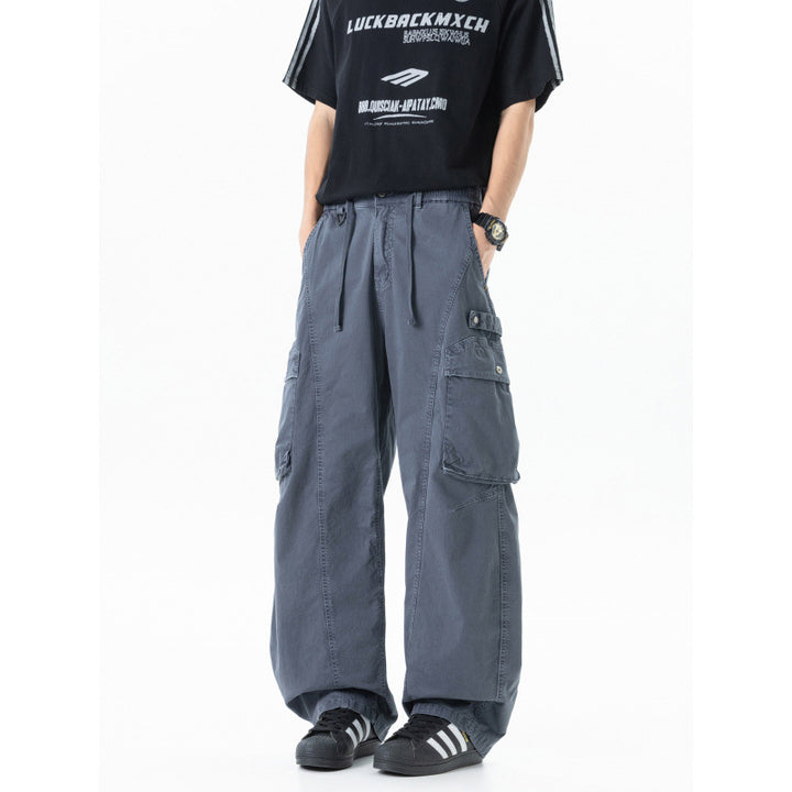 Herren weite Cargo-Hose im Baggy‑Schnitt mit Utility‑Taschen und Kordelbund Echo Archiv