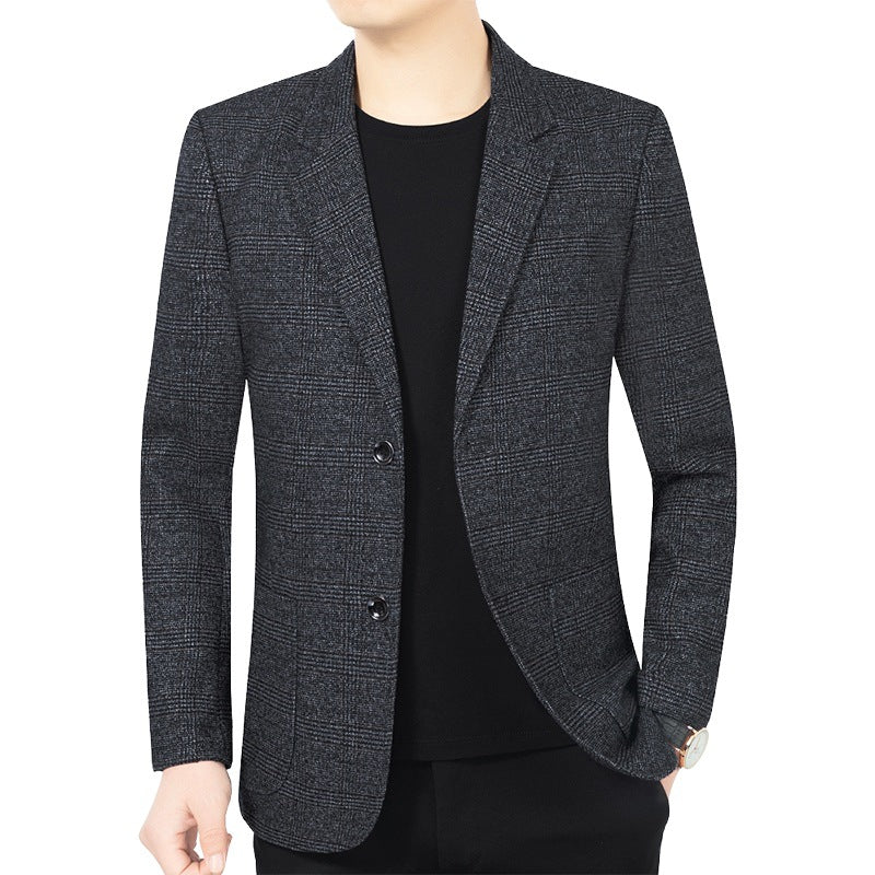 Herren Business-Casual Sakko mit Glencheck und leichtem Stretch – Tianoro