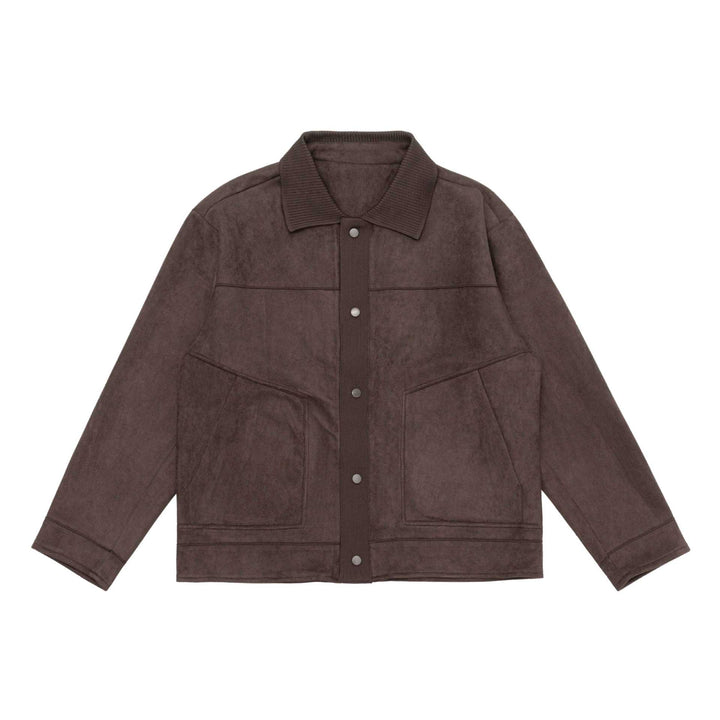 Herren Overshirt-Jacke aus strukturiertem Velours mit Rippenkragen Echoarchiv