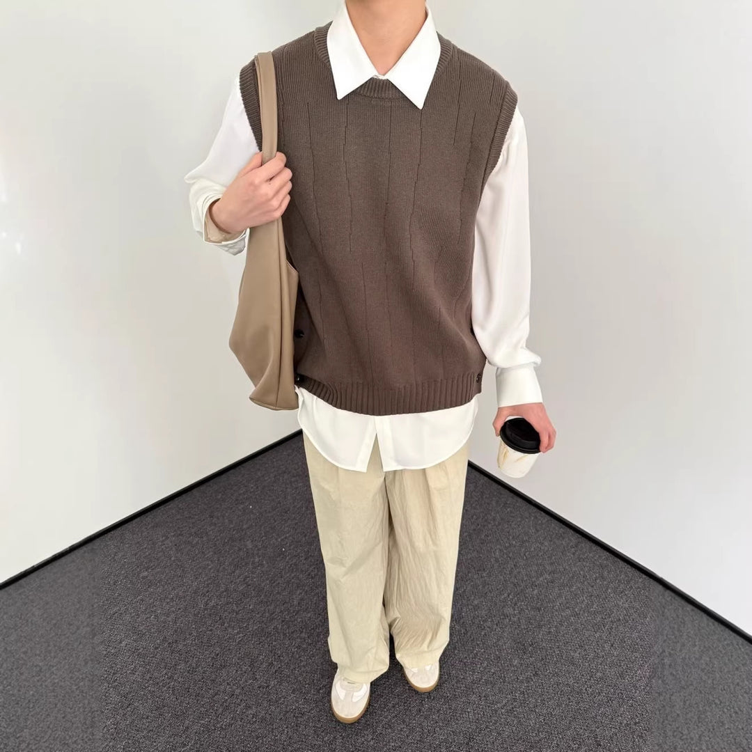 Unisex Stilvoller Strickpullover Ohne Ärmel Echo Archive
