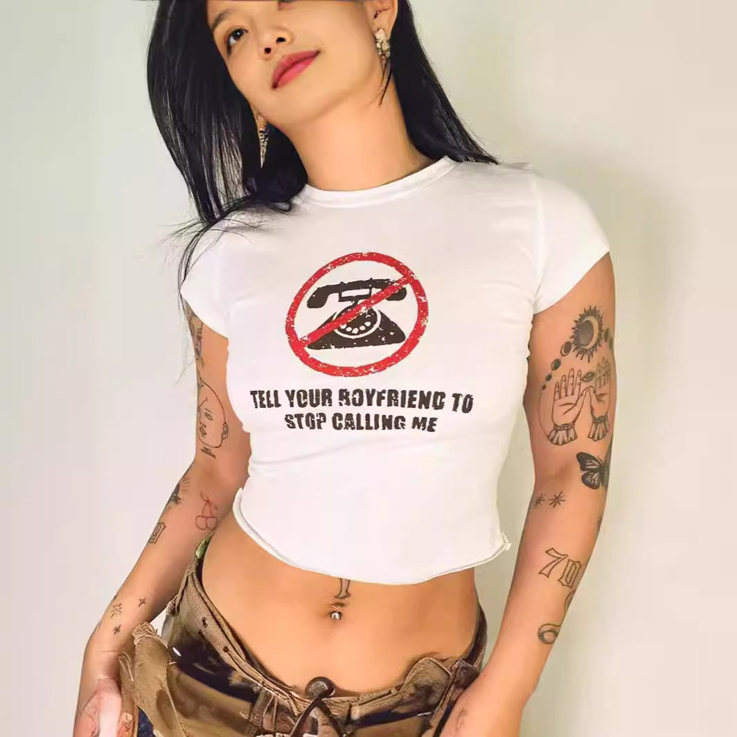 Damen Crop-T-Shirt mit Ihrem kreativen Spruch Echo Archiv