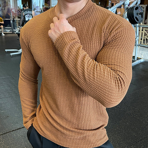 Herren Langarmshirt mit strukturiertem Gewebe Echoarchiv