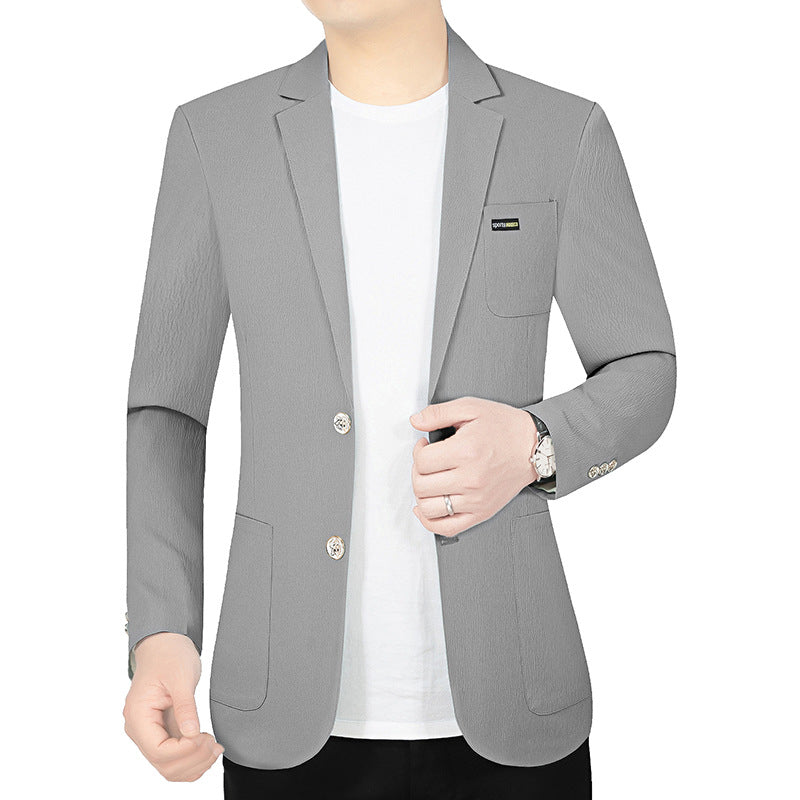 Herren Modernes Stretch Business-Sakko mit schmalem Schnitt und aufgesetzten Taschen – Tianoro