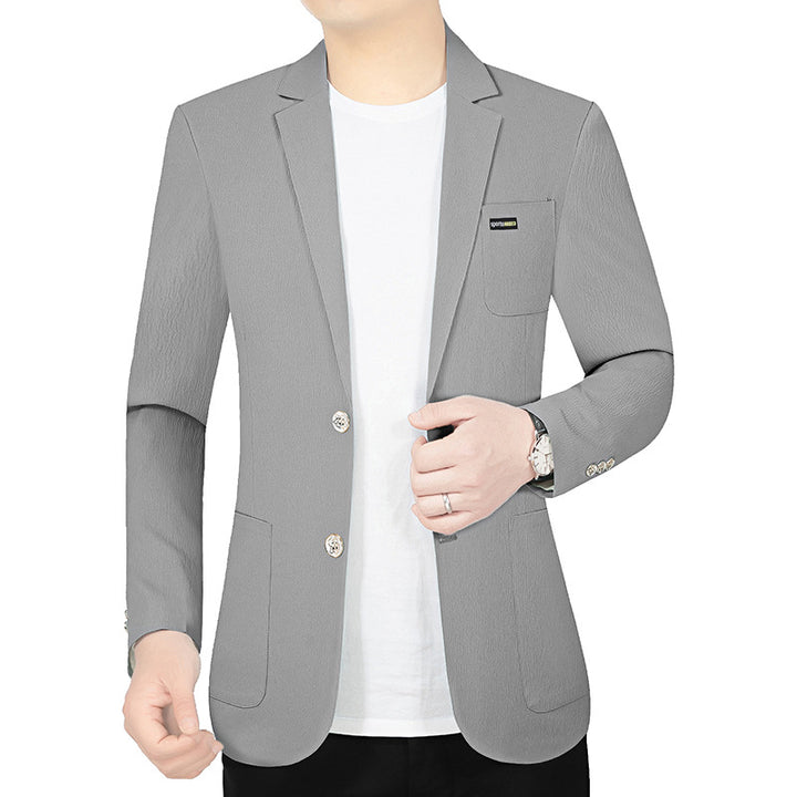 Herren Modernes Stretch Business-Sakko mit schmalem Schnitt und aufgesetzten Taschen – Tianoro