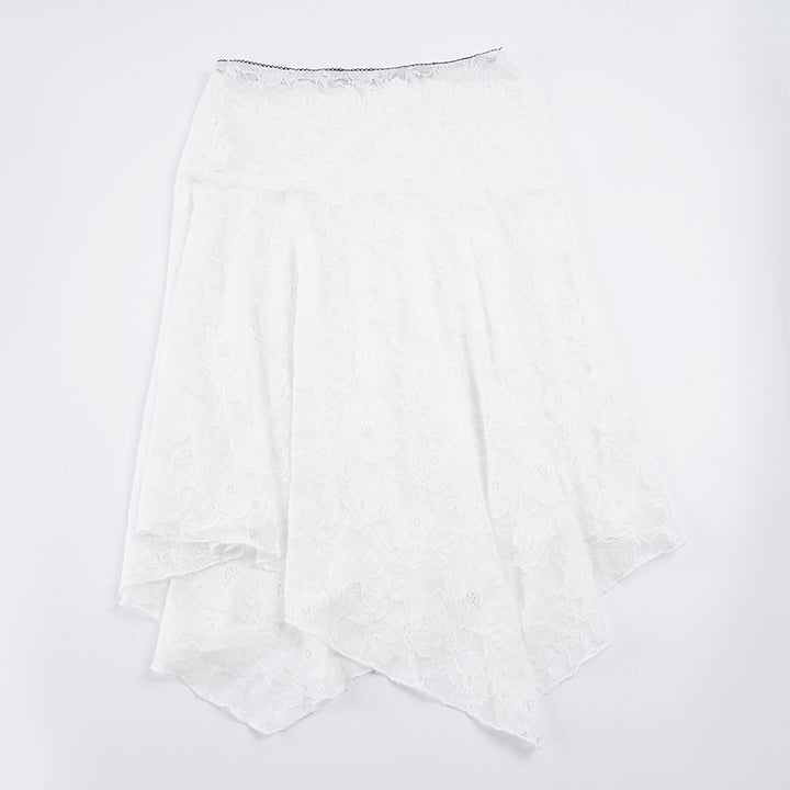 Damen eleganter Spitzenrock mit asymmetrischem Schnitt Echo Archiv