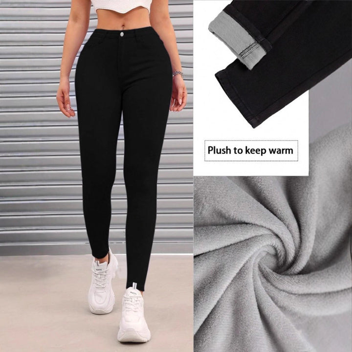 Damen Thermo-High-Waist-Fleece-Jeggings im Jeans-Look Echo Archiv