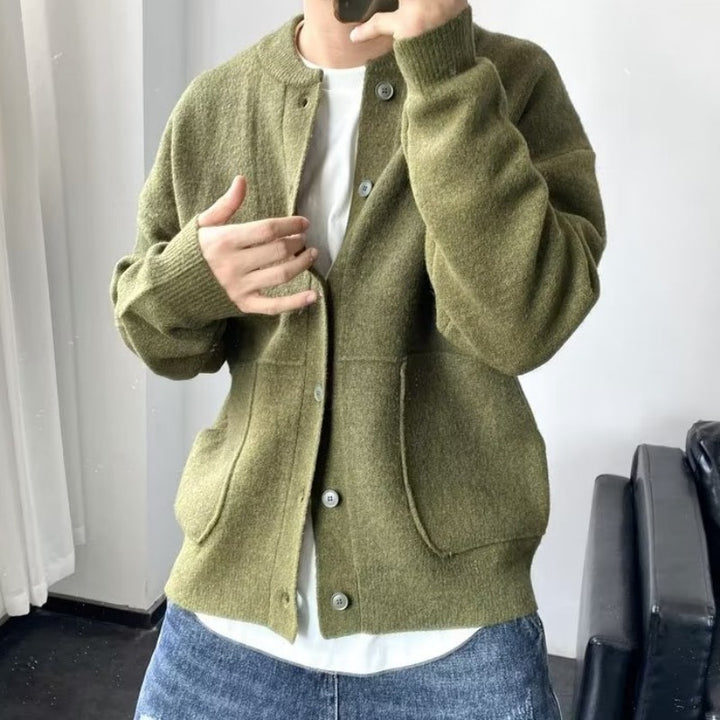 Herren Bequeme Strickjacke mit Knopfverschluss Echo Archiv
