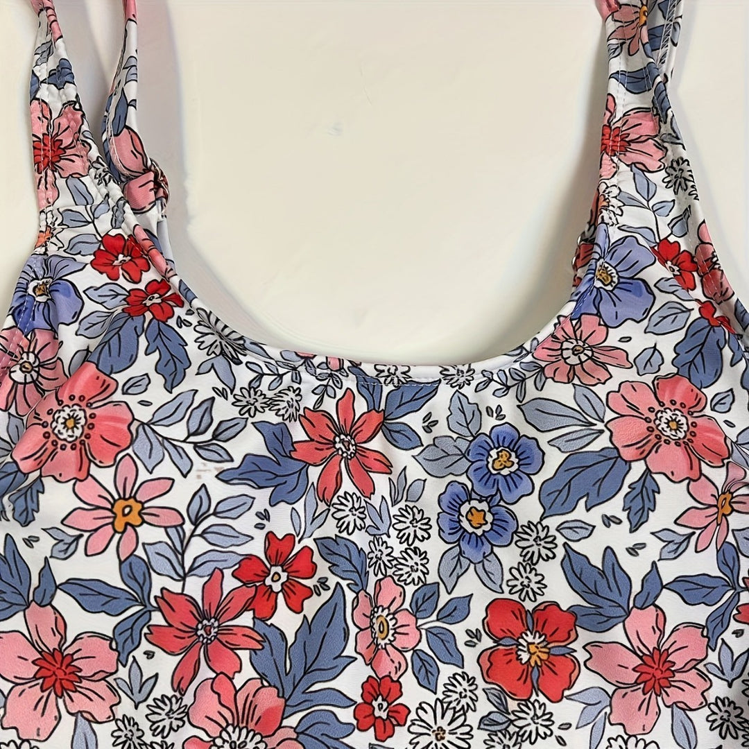 Damen Floral Design Badeanzug mit Wickelrock Echo Archiv