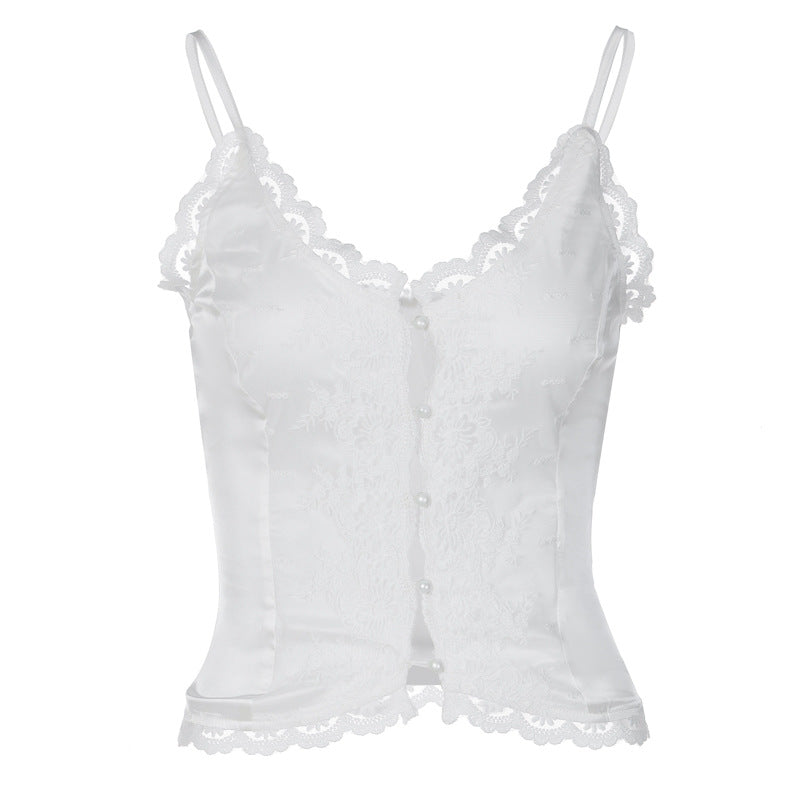 Damen Spitzen-Corsage mit eleganter Knopfleiste Echo Archiv