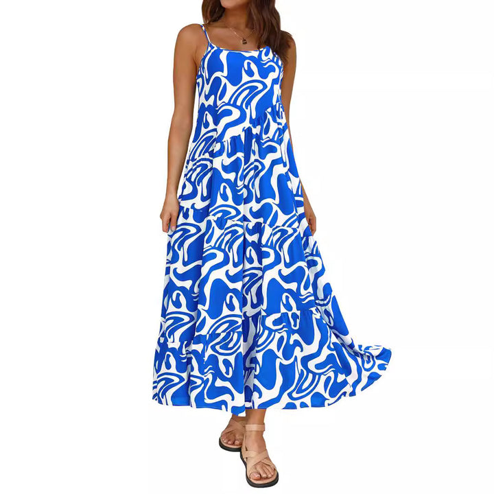 Damen Maxikleid mit verspieltem Schnitt und fließenden Volants Echo Archiv