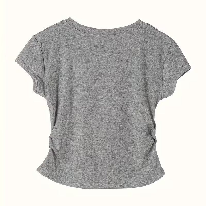 Damen T-Shirt mit kreativem Katzenmotiv und lässigem Schnitt Echo Archiv