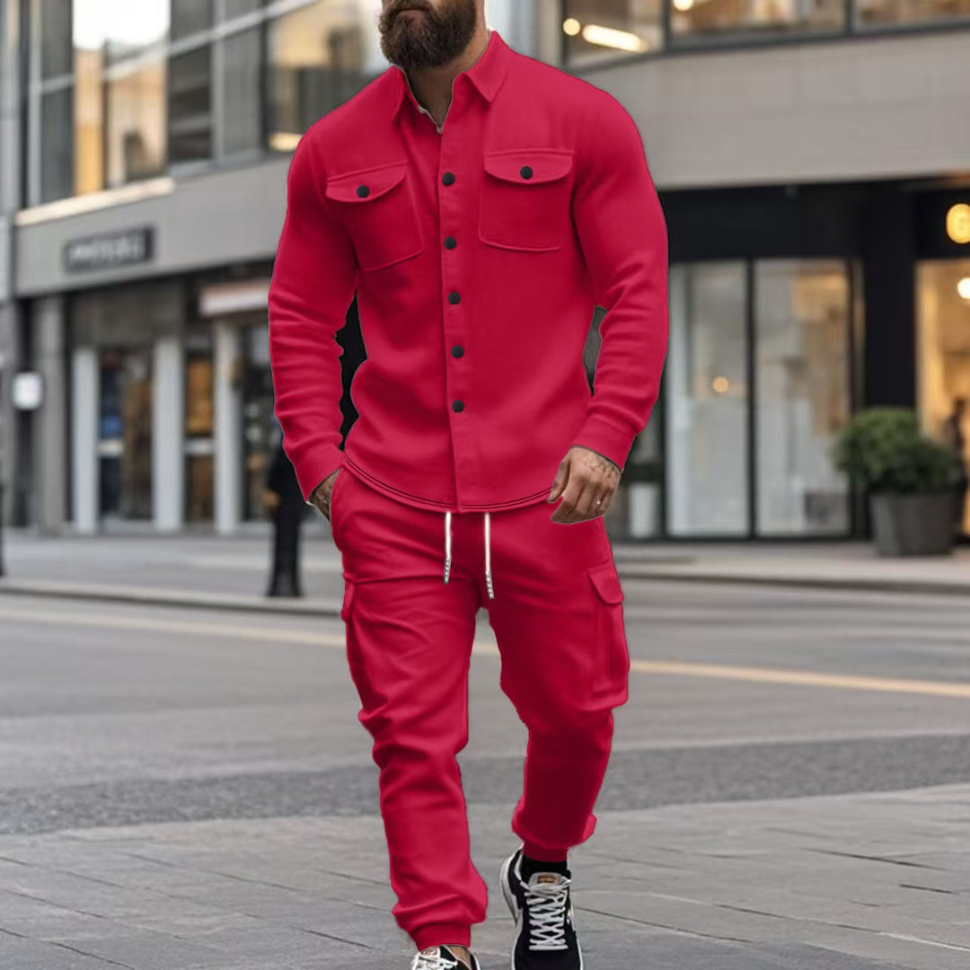Herren Pflegeleichte und stylische Cargo-Hose mit Knöpfen Echoarchiv